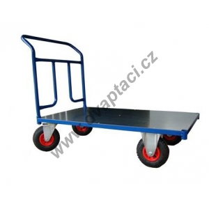 Plechový plošinový vozík 1BKB 1000x600 mm, nosnost 250 kg, šroubovací madlo